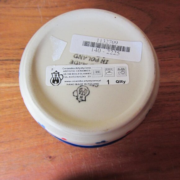 trinket dish jar with lid handmade Poland NWT floral ceramic (W5590) - Picture 8 of 10